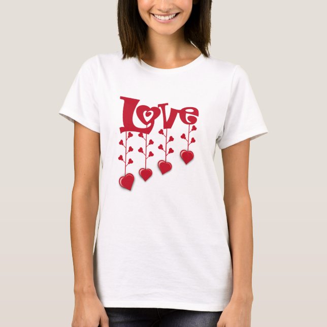 HAPPY VALENTINE DAY 2024 LIEBE ROTES HERZ T-Shirt (Vorderseite)