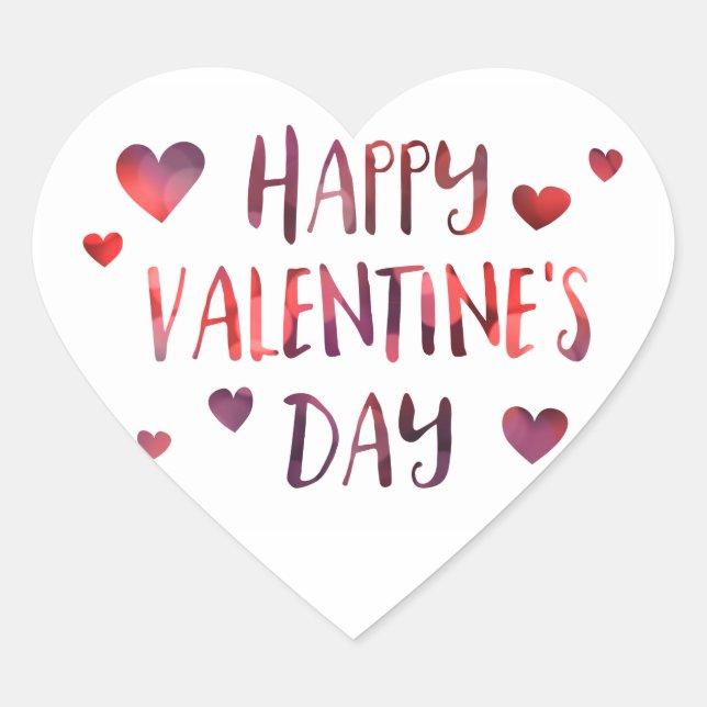 Happy Valentine Day Bokeh Herz-Aufkleber (Vorderseite)