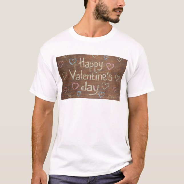 Happy valentine Day Calkboard T-Shirt (Vorderseite)