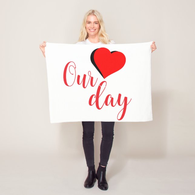 Happy Valentine Day Fleecedecke (Beispiel)