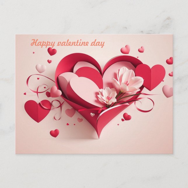 Happy valentine Day-Geschenkkarte Postkarte (Vorderseite)