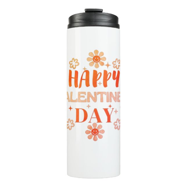 Happy Valentine Day Liebe Design Thermosbecher (Vorderseite)