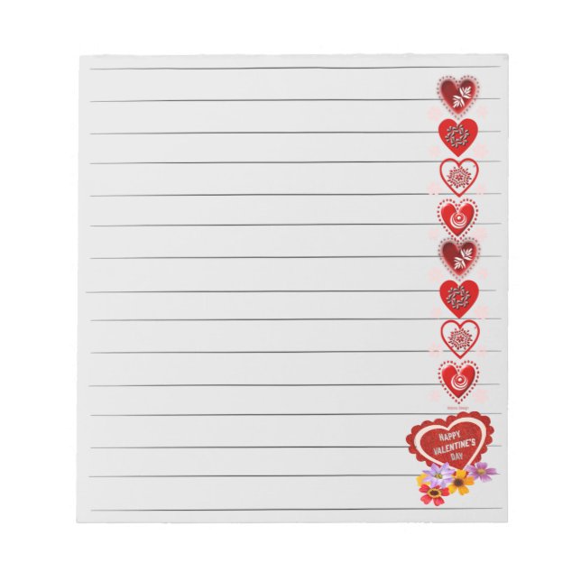 Happy Valentine Day Notepad Notizblock (Vorderseite)