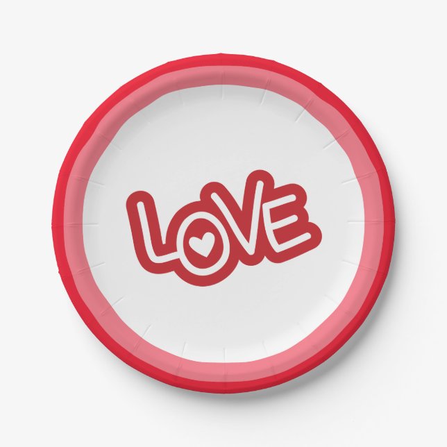 Happy Valentine Day Pappteller (Vorderseite)