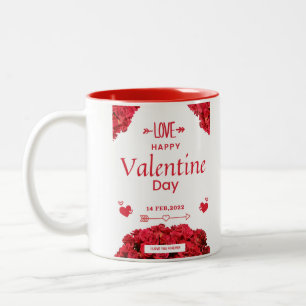 Happy valentine Day Zweifarbige Tasse