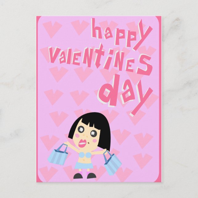 Happy Valentine Feiertagspostkarte (Vorderseite)
