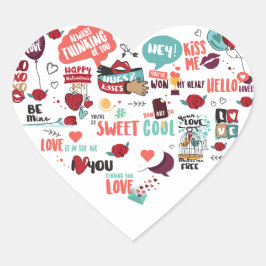 Happy Valentine Funny Niedlich Stickers Illustrati