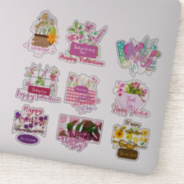 Happy Valentine Glossy Custom Cut Vinyl Stickers Aufkleber