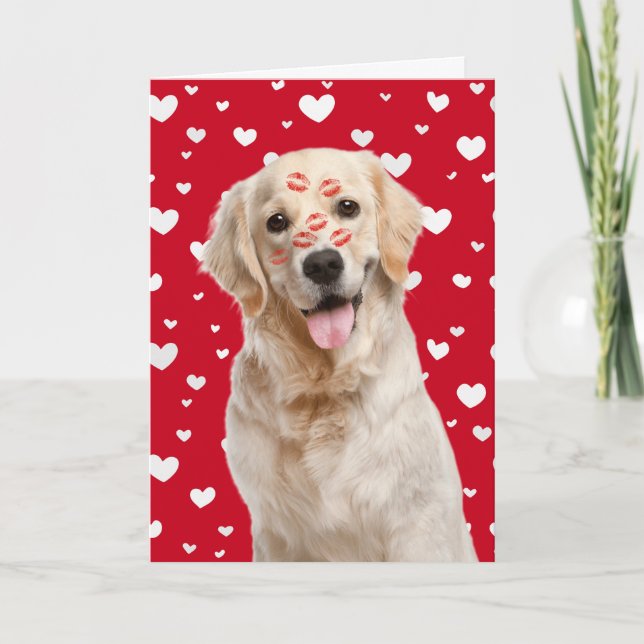 Happy Valentine Golden Retriever Karte (Vorderseite)