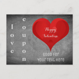 Happy Valentine Heart Chalkboard Liebe Coupon Feiertagspostkarte