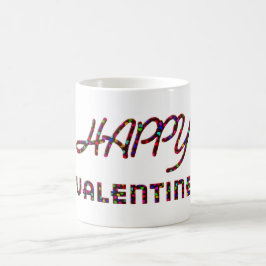 Happy Valentine Hearts Typografie Funny Niedlich Tasse