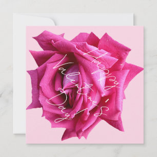 Happy Valentine Hot-Rosa Rose Blütenboho Glam Karte