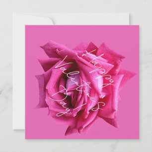 Happy Valentine Hot-Rosa Rose Blütenboho Glam Karte