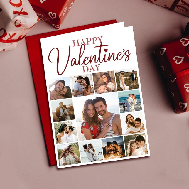 Happy Valentine Husband | Ehefrau Gedicht Red Holi Karte (Cherish memories with a Valentine's card featuring you and your loved one, expressing your bond.)
