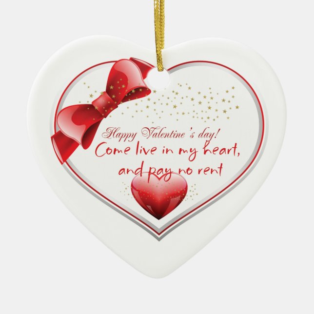 Happy Valentine Liebe Design Poster Keramik Ornament (Vorne)