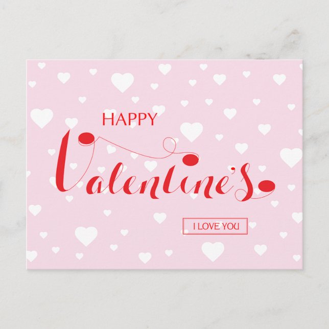 Happy Valentine - LIEBE - HERZ Feiertagspostkarte (Vorderseite)