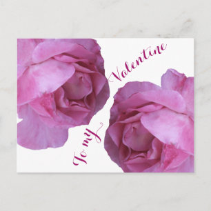 Happy Valentine Liebe hübsch rosa Rosen Blumenbüsc Postkarte
