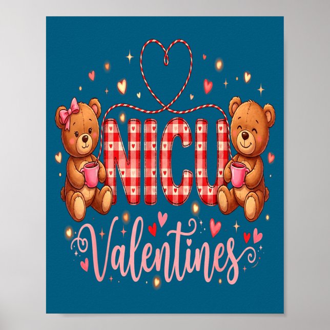 Happy Valentine Nurse Nicu Valentines Day Shirt Nu Poster (Vorne)