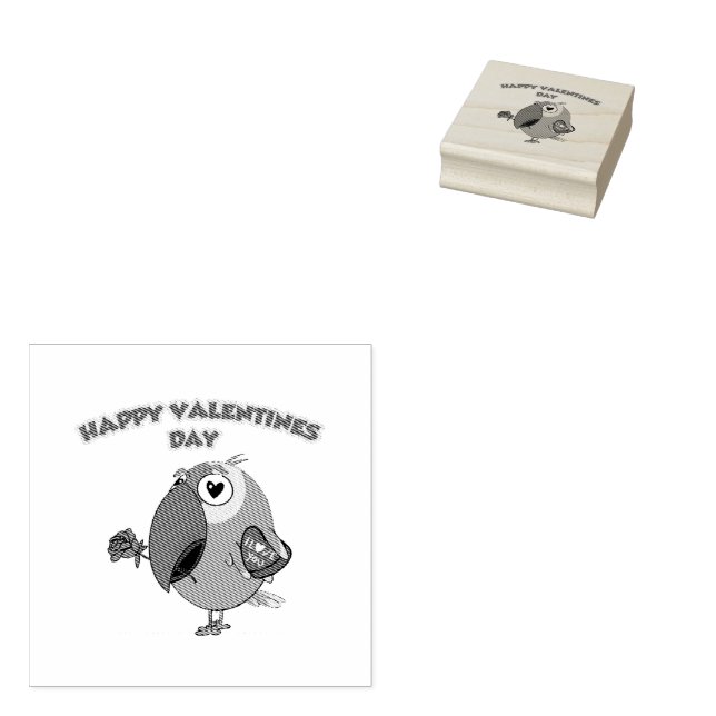 happy valentine parrot gummistempel (Stempel)