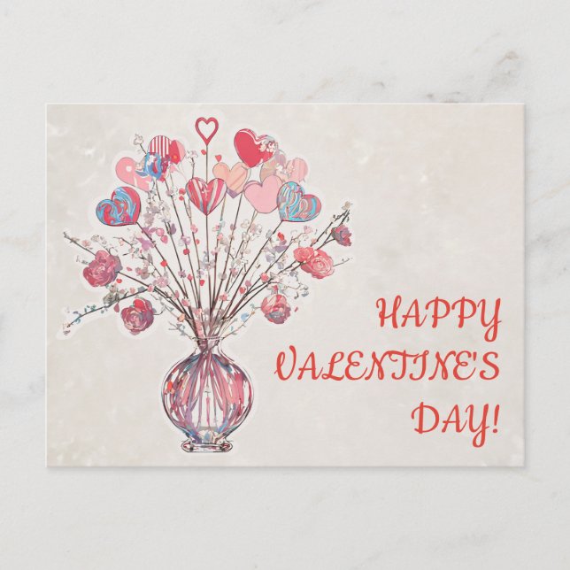 HAPPY VALENTINE POSTKARTE (Vorderseite)