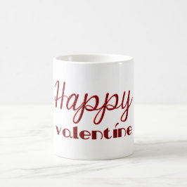 Happy Valentine Red Black Cupid Typografie Tasse