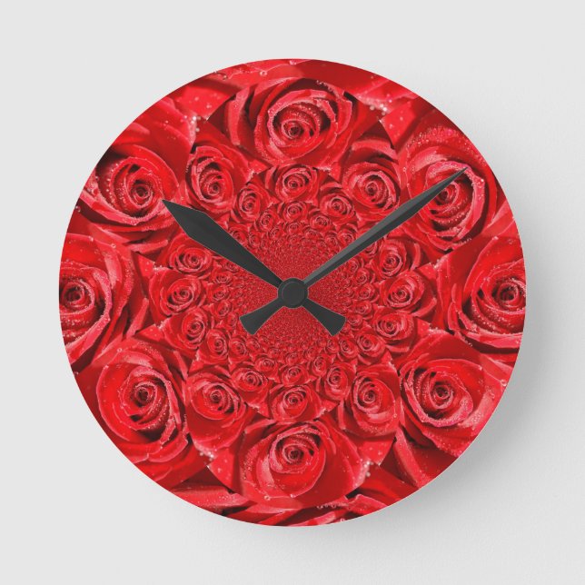 HAPPY VALENTINE RUNDE WANDUHR (Vorderseite)