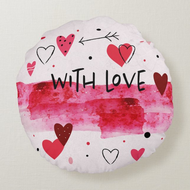 Happy Valentine Rundes Kissen (Rückseite)