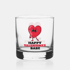 Happy Valentine’s Babe – Cute Heart Design Whiskyglas