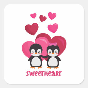 Happy valentine`s day 2023 My Sweet Heart Quadratischer Aufkleber