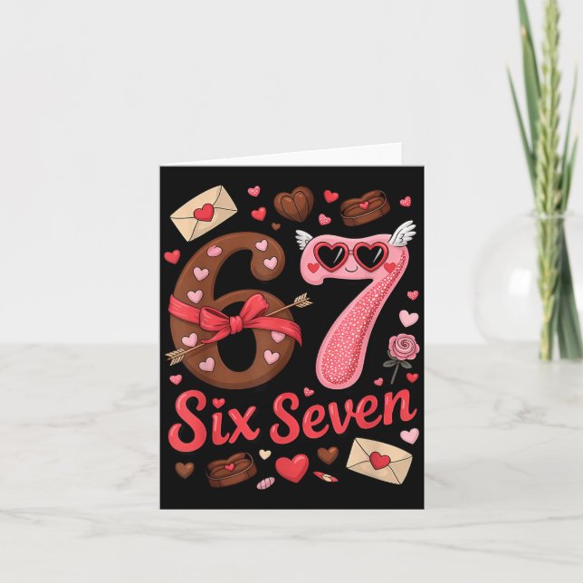 Happy Valentine’s Day 67 Meme Hearts Coquette Bow  Karte (Vorderseite)
