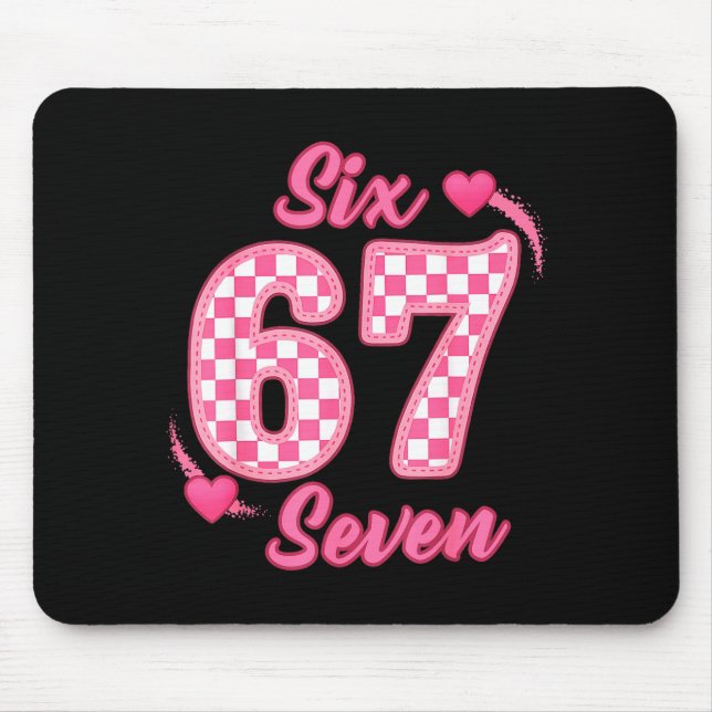 Happy Valentine’s Day 67 Meme Hearts Coquette Bow  Mousepad (Vorne)