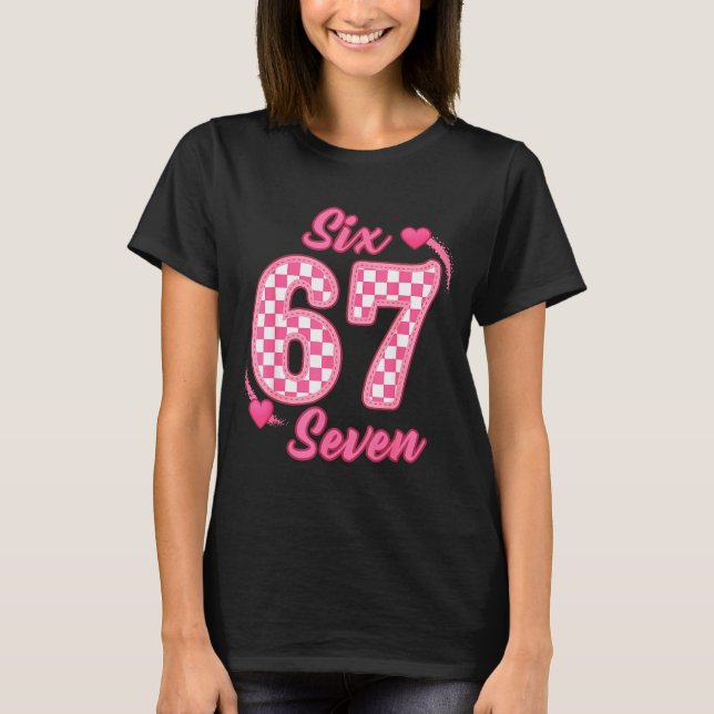 Happy Valentine’s Day 67 Meme Hearts Coquette Bow  T-Shirt (Vorderseite)