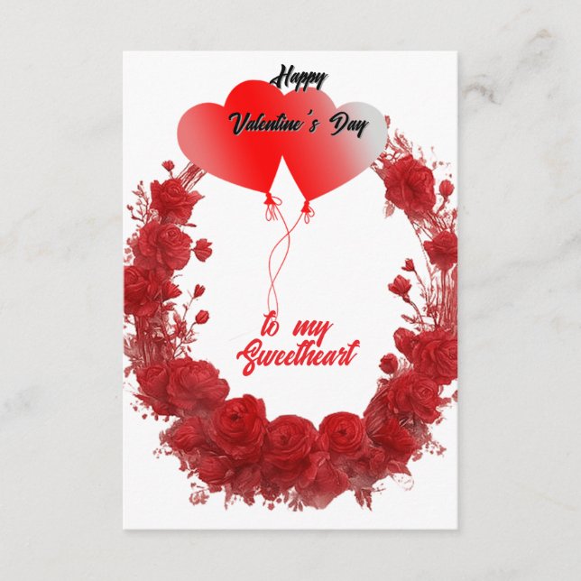 Happy Valentine’s Day Begleitkarte (Vorderseite)