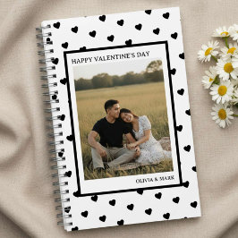 Happy Valentine’s Day Black Heart Design love  Not Notizbuch