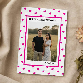 Happy Valentine’s Day Card Pink Heart Custom love Feiertagskarte