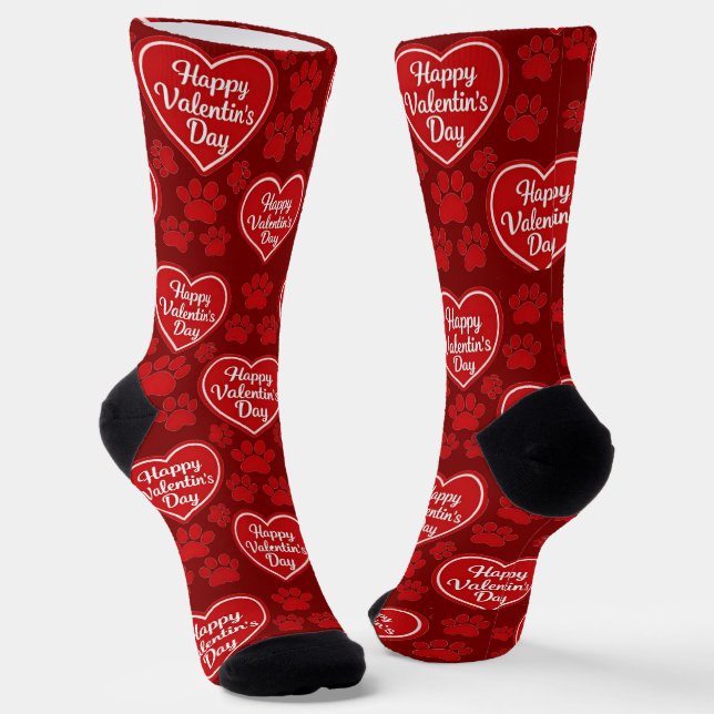 Happy Valentine’s Day Cat Lover Socks Socken (Gewinkelt)