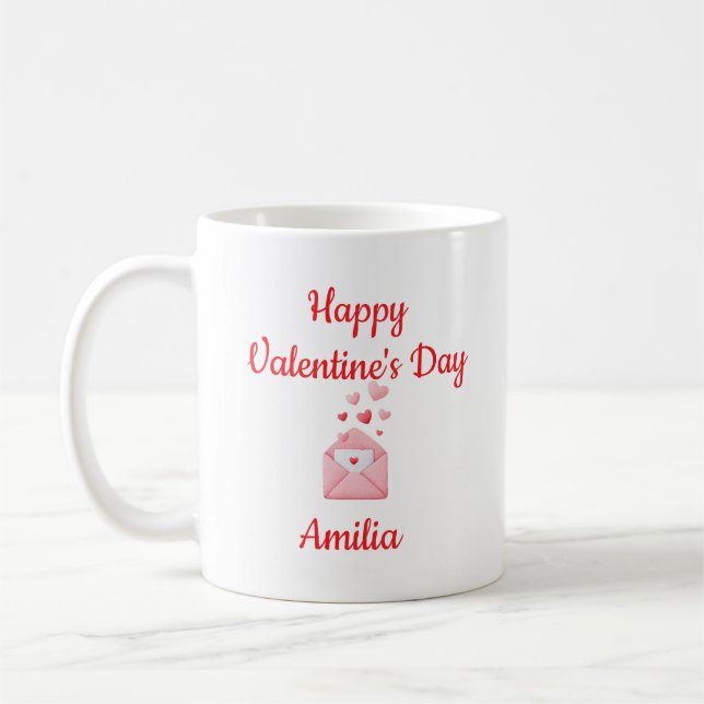 Happy Valentine’s Day Cute Love Mug Kaffeetasse (Links)