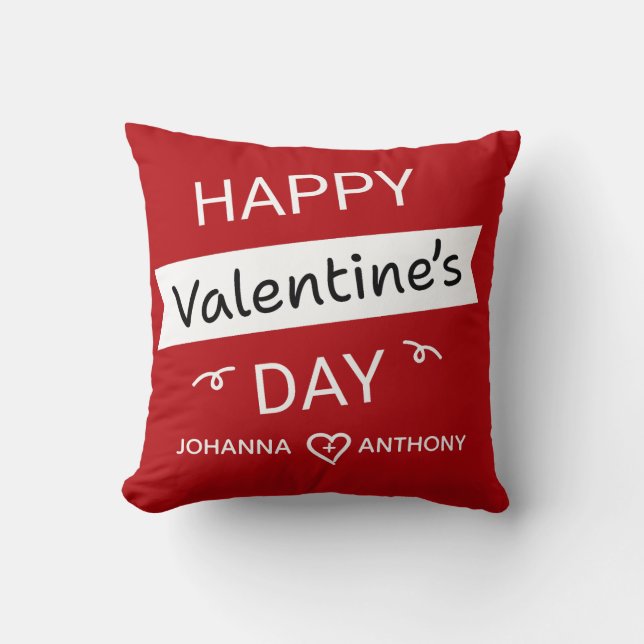 Happy Valentine’s Day – Cute Valentine Love Custom Kissen (Vorderseite)
