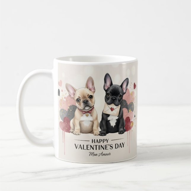 Happy Valentine’s Day French Bulldog Mug – Cute Kaffeetasse (Links)