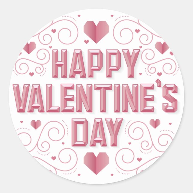 HAPPY VALENTINE"S DAY / Heart Stickers (Vorderseite)