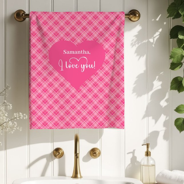 Happy Valentine’s Day Hearts Love Gift Bath Towel Badhandtuch Set (Happy Valentine’s Day Hearts Love Gift Bath Towel)