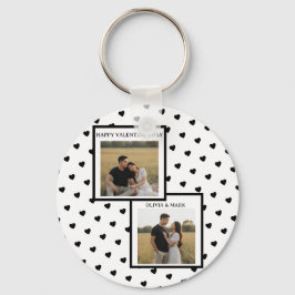 Happy Valentine’s Day Keychain Black Heart Custom  Schlüsselanhänger