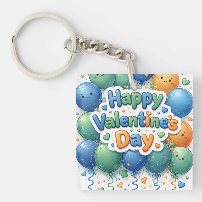 Happy Valentine’s Day Keychain | Romantic Love Key Schlüsselanhänger (Vorderseite)