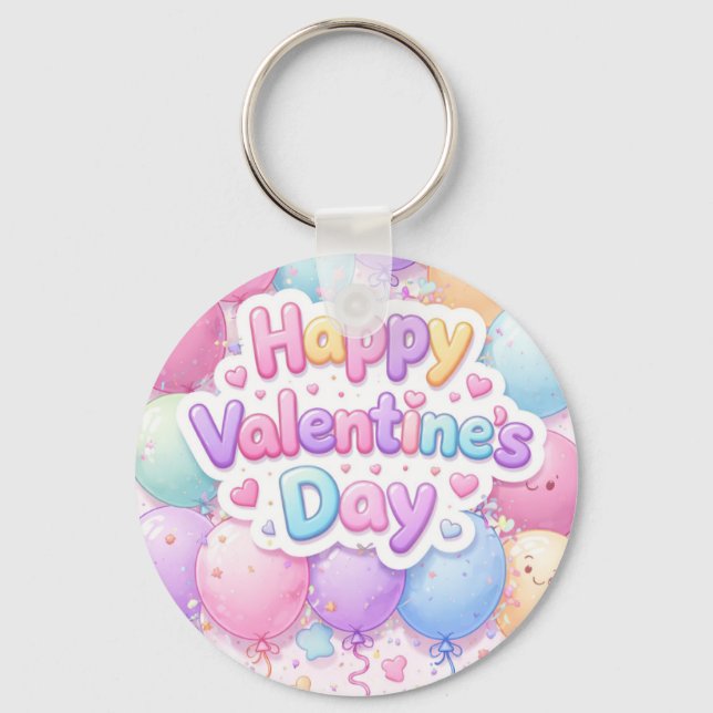 Happy Valentine’s Day Keychain | Romantic Love Key Schlüsselanhänger (Vorderseite)