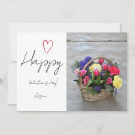 Happy Valentine`s Day Modern Script Foto Feiertagskarte