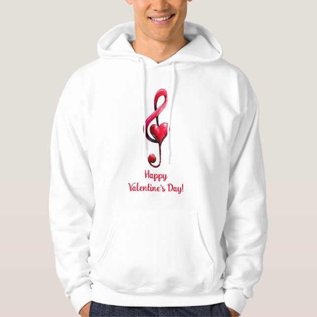 Happy Valentine’s Day Music of Love Hoodie (Vorderseite)