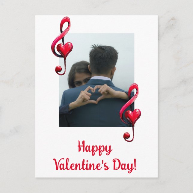 Happy Valentine’s Day Music of Love Postkarte (Vorderseite)