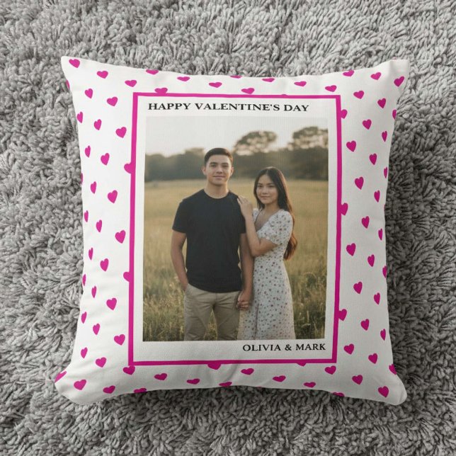 Happy Valentine’s Day Pink Heart Custom love Kissen (Von Creator hochgeladen)