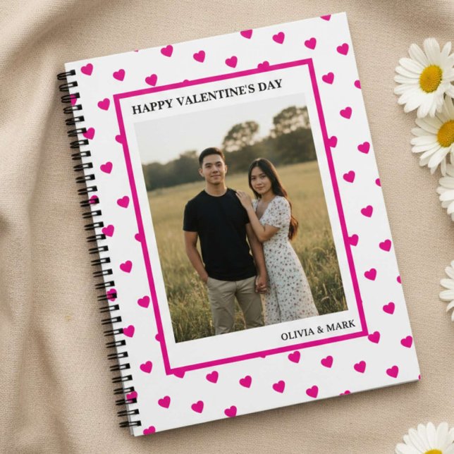 Happy Valentine’s Day Pink Heart Custom love Notizbuch (Von Creator hochgeladen)