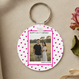 Happy Valentine’s Day Pink Heart Custom love Schlüsselanhänger